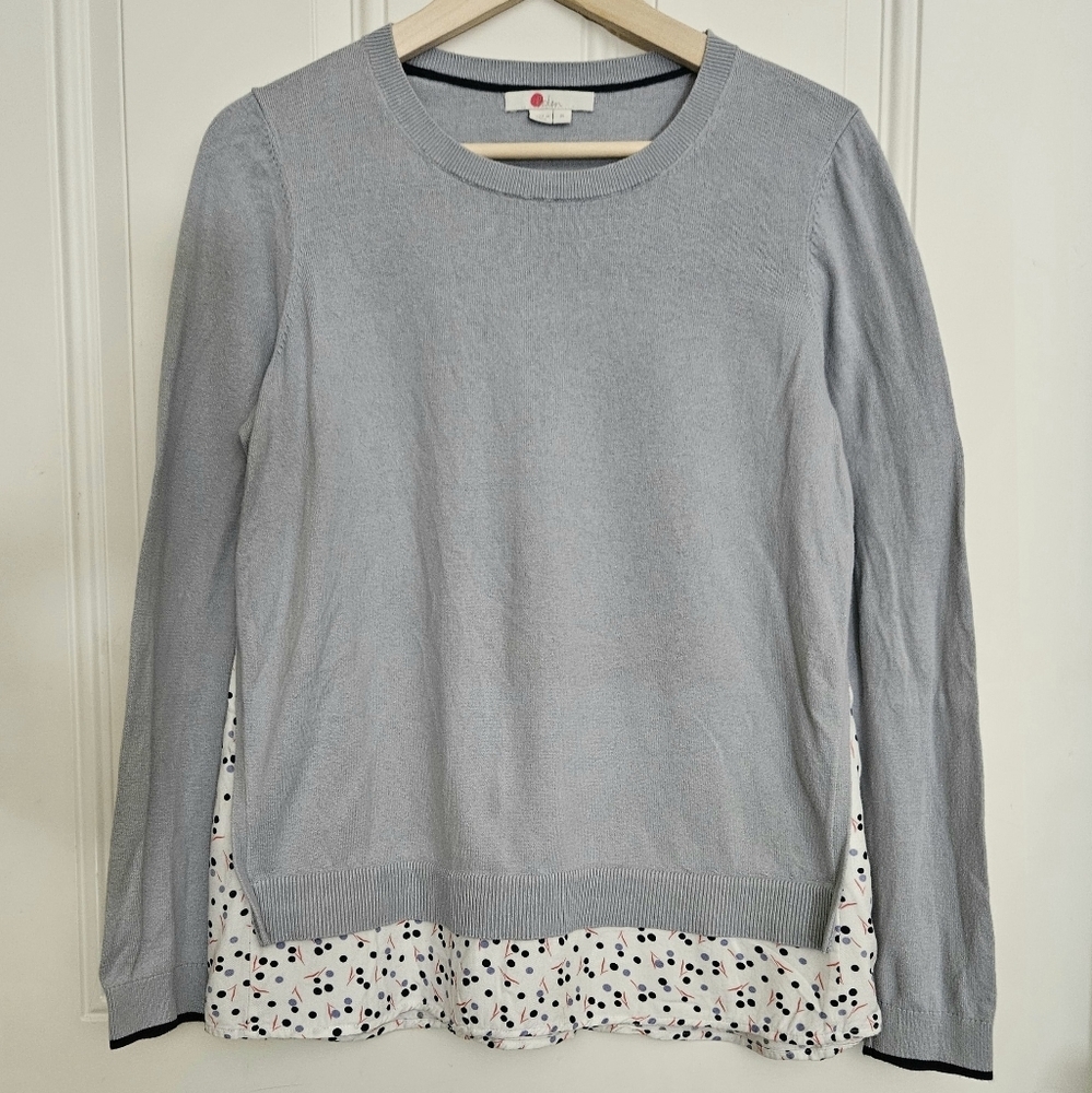Boden Womens Lightweight Pullover long sleeve Grey Sweater Tops size M